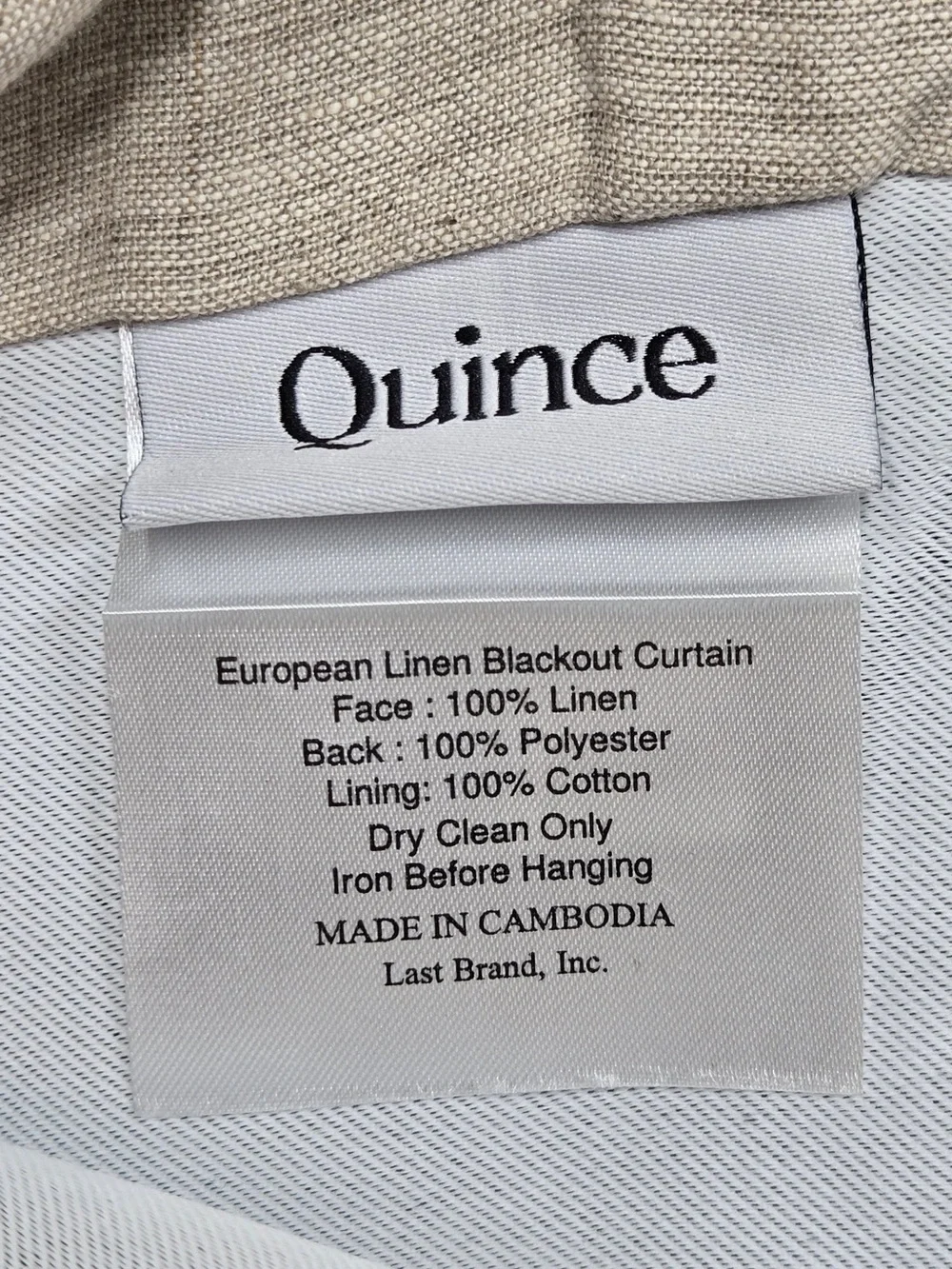 NWT QUINCE Set Of 2 48x84 European Linen True Blackout Curtains Flax 9994